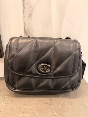 Coach Quilted Leather Shoulder Bag in Black